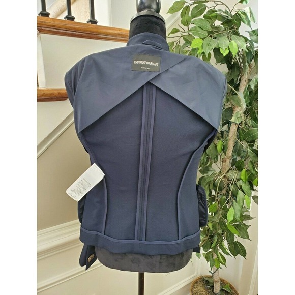 Emporio Armani Women's Solid Viscose One Button Single Breasted Blazer Size 46 - Picture 9 of 12